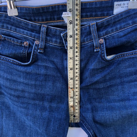 Rag and Bone Dre Low Rise Slim Fit Mid Indigo Boyfriend Jeans Size 28 - Picture 6 of 9